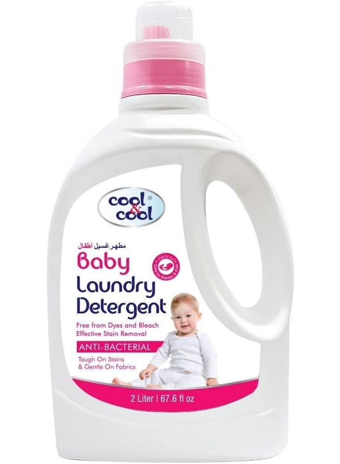 Cool & Cool Baby Laundry Detergent Liquid 2 Liters – Gentle, Effective Cleaning, Dye-Free & Bleach-Free, Safe for Babies & Kids - Image 1